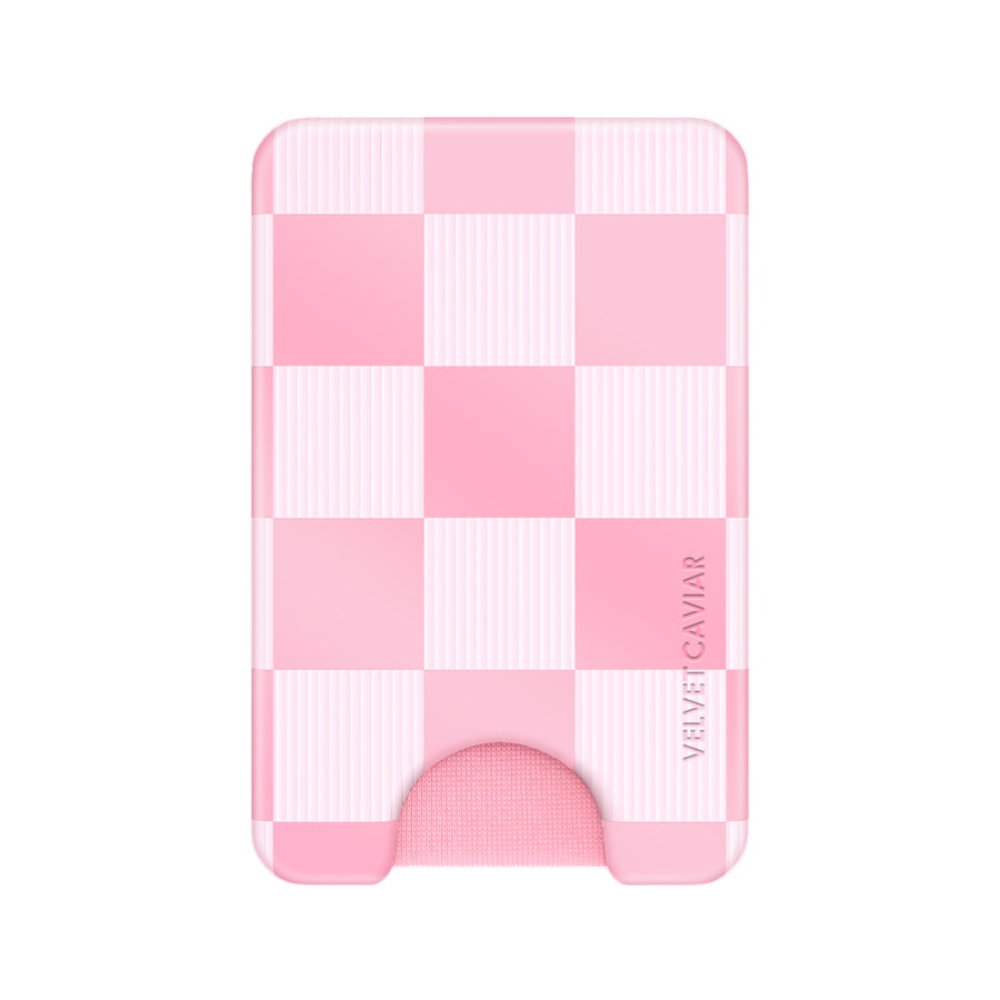 Pink Vibe Checkered Magsafe Wallet