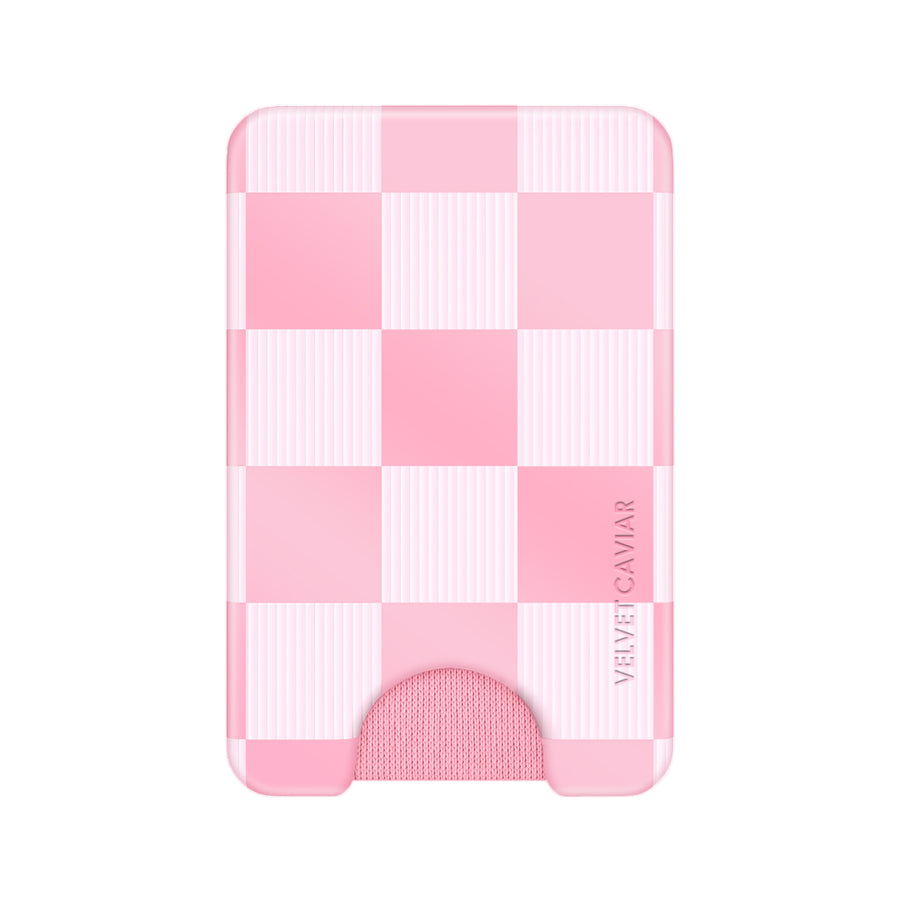 Pink Vibe Checkered Magsafe Wallet