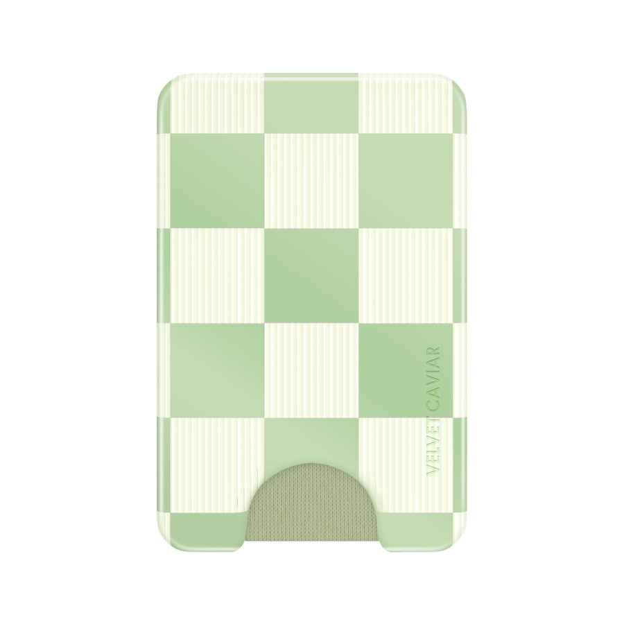 Pistachio Vibe Checkered Magsafe Wallet