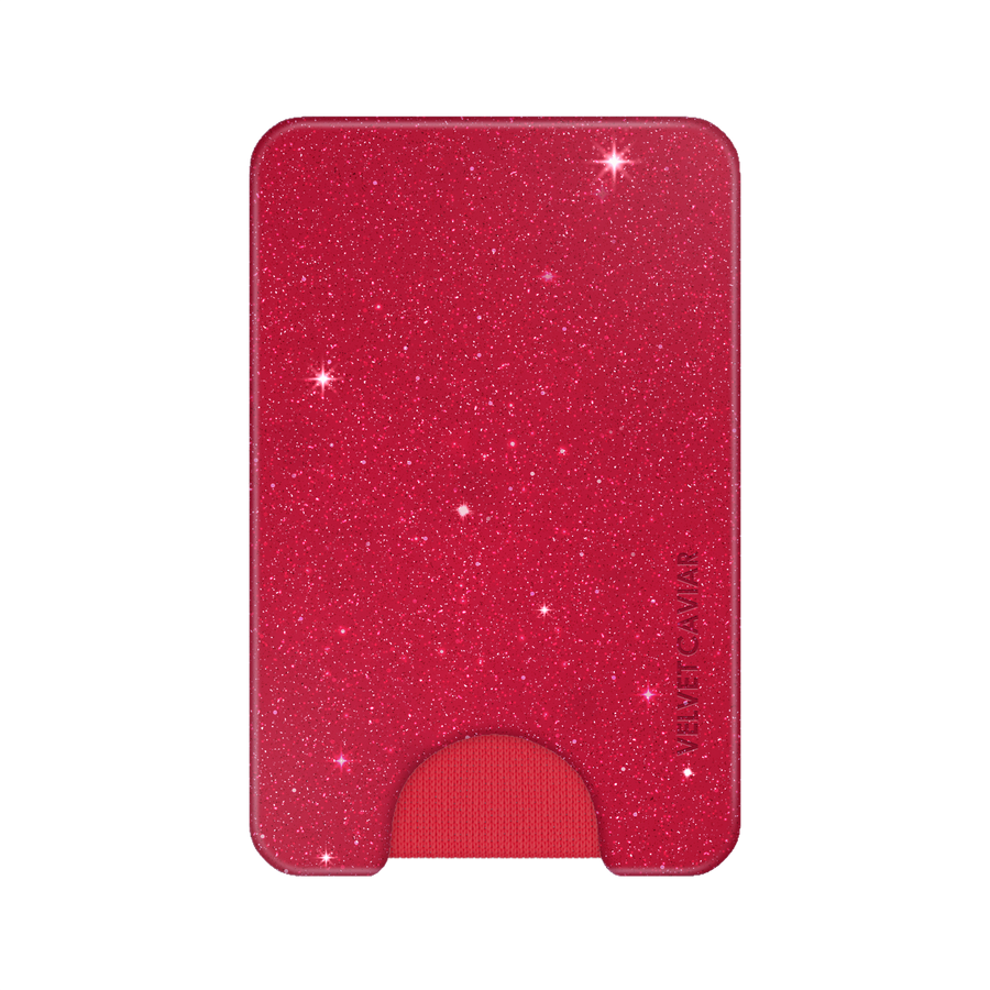 Ruby Red Glitter Jelly MagSafe Wallet