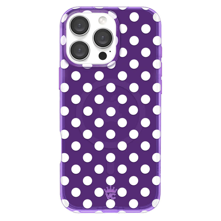 Violet Glow Polka Dot iPhone Case