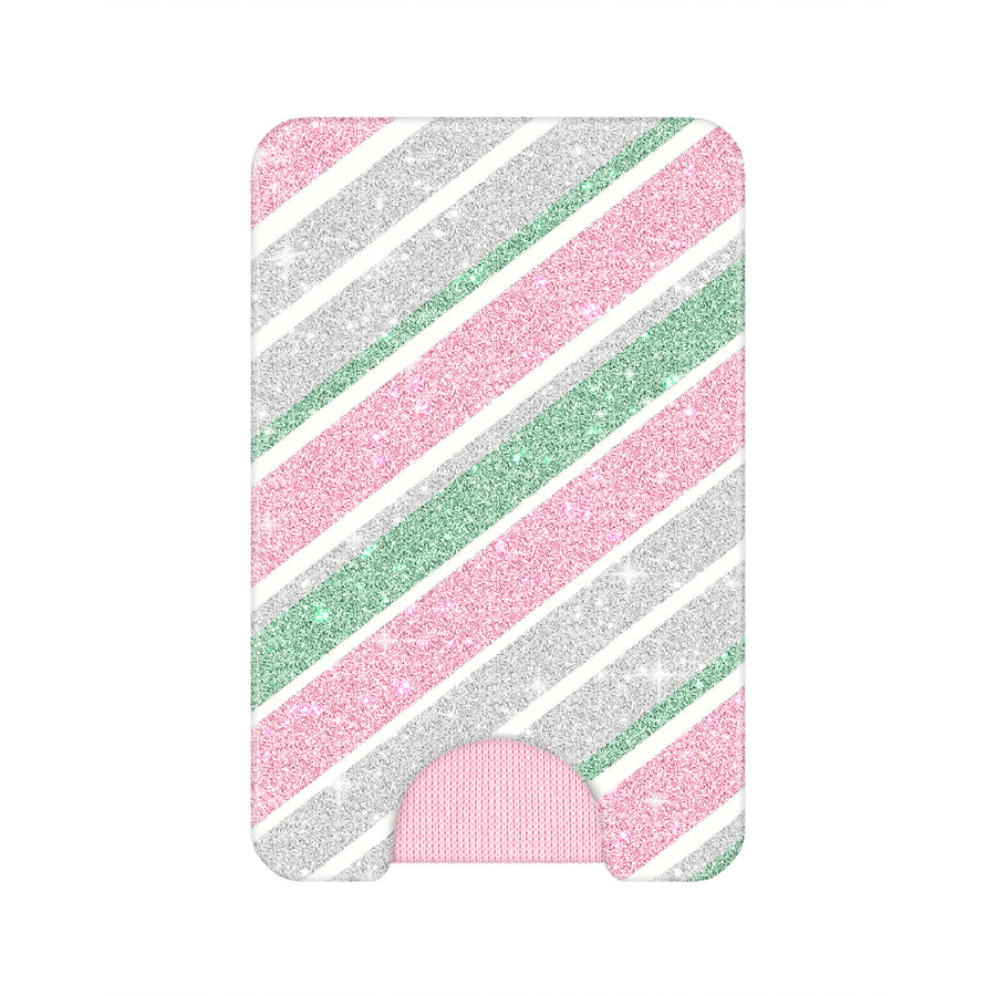 Peppermint Stripes Glitter MagSafe Wallet