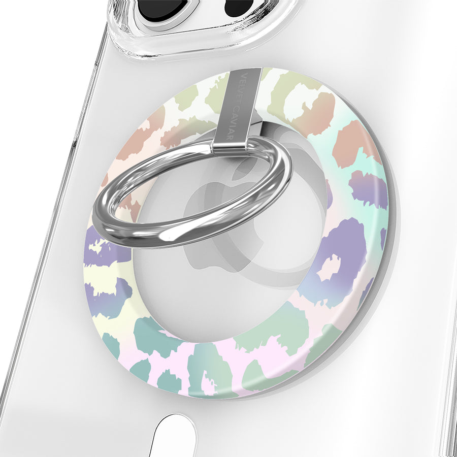 White Opal Leopard MagSafe Grip Ring