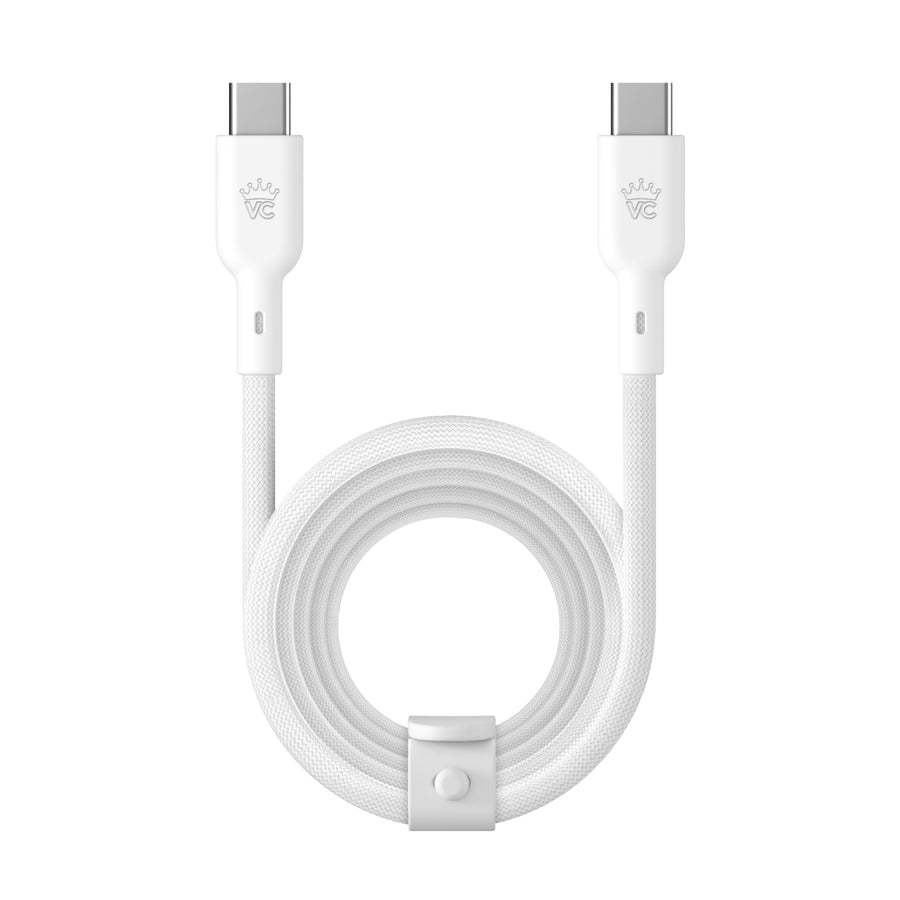 White 6ft USB-C fast charging cable – durable, tangle-free, and high-speed