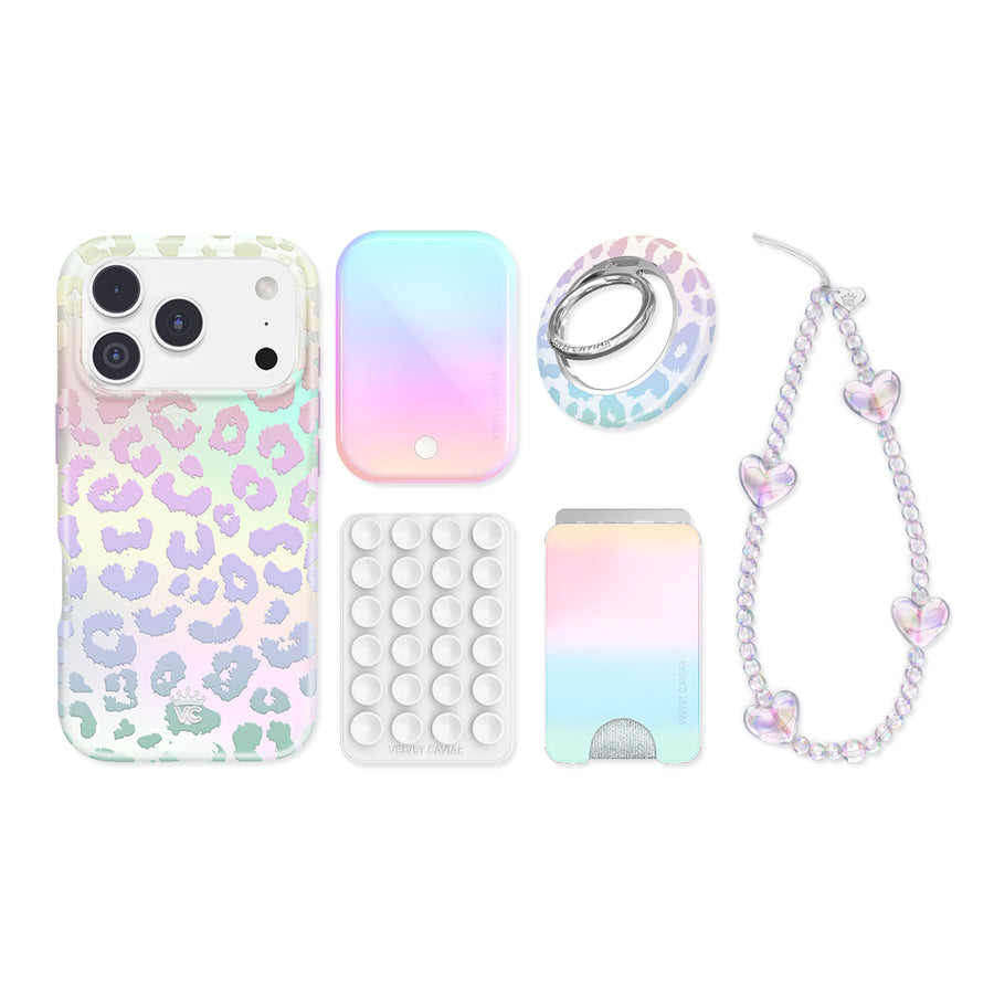 White Opal Leopard iPhone Bundle Set