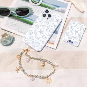 Coastal Princess Leather Chain Phone Charm