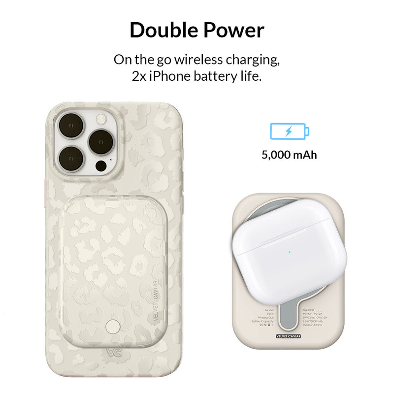 Stone Leopard MagSafe Battery Power Pack