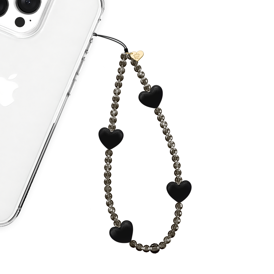 Black Heart Phone Charm