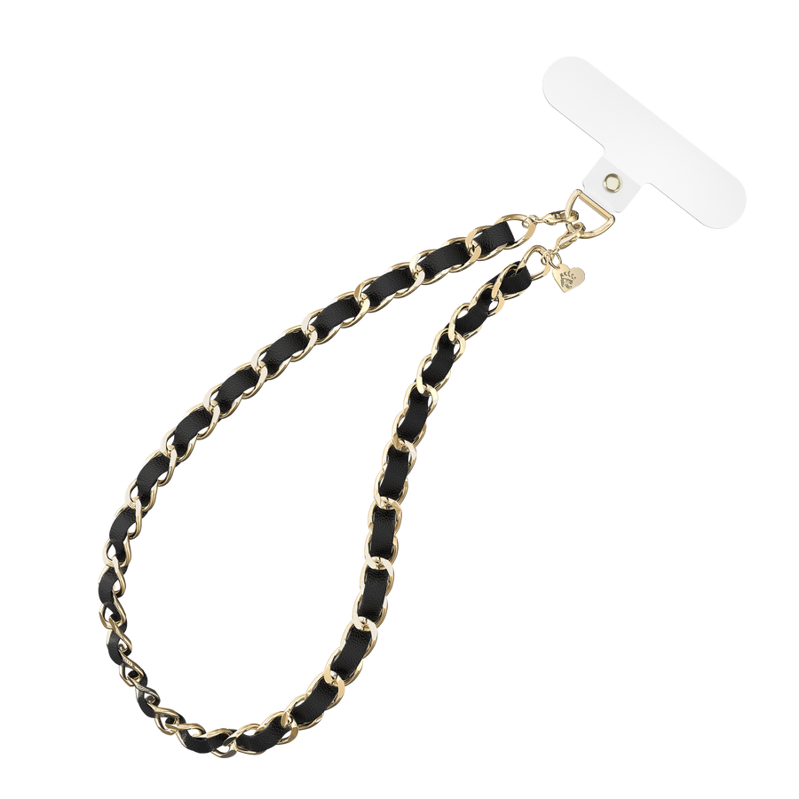 Black Leather Chain Phone Charm