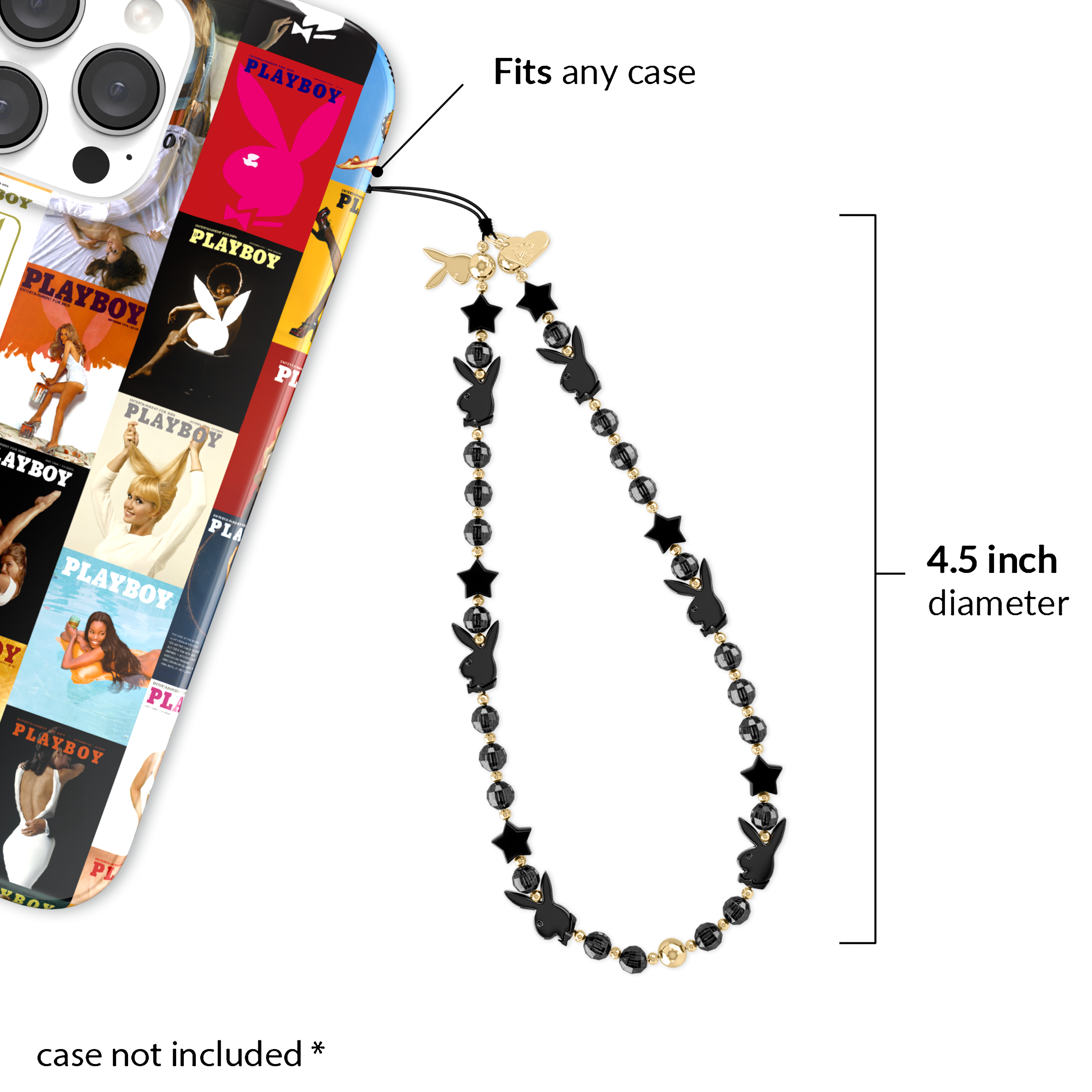 Playboy Black Bunny Phone Charm