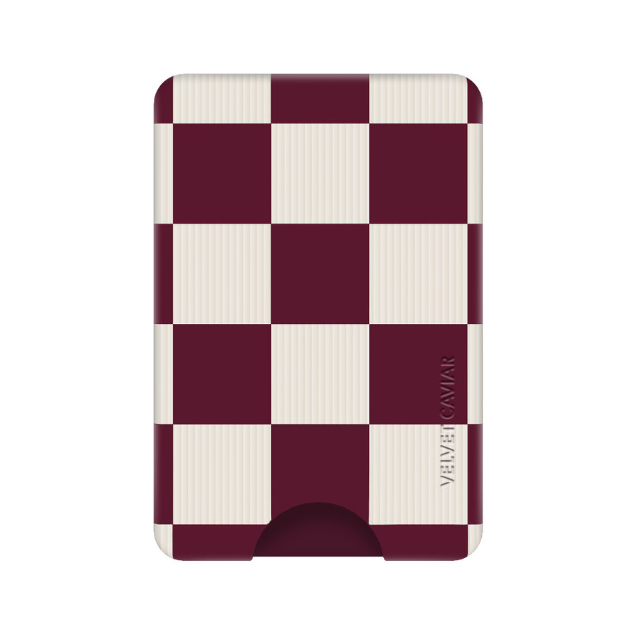 Burgundy Vibe Checker MagSafe Wallet