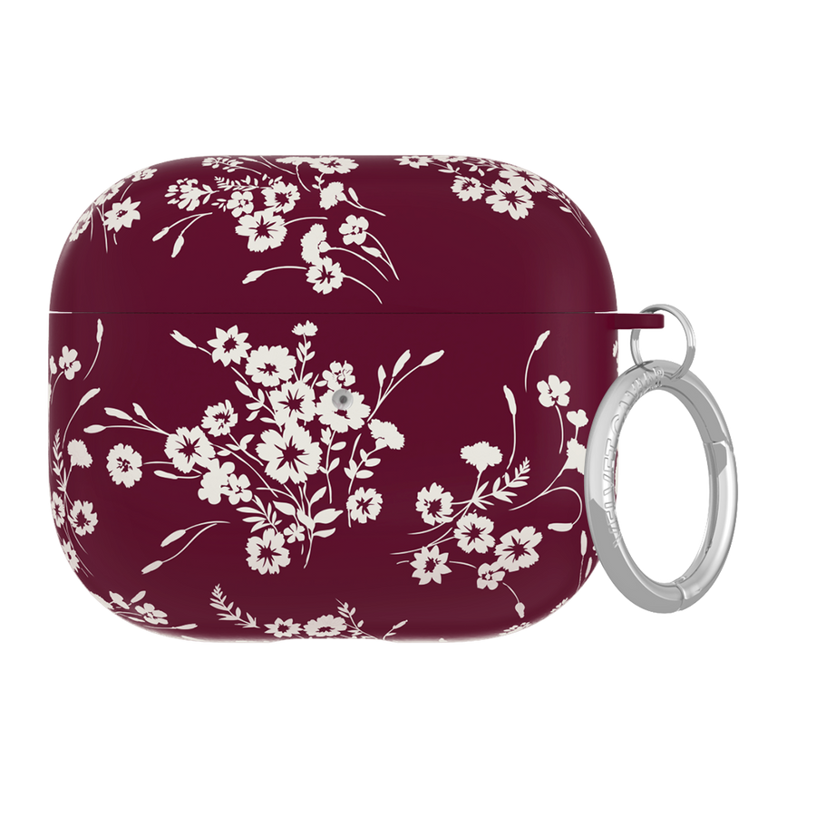 French Burgundy Floral AirPod Case