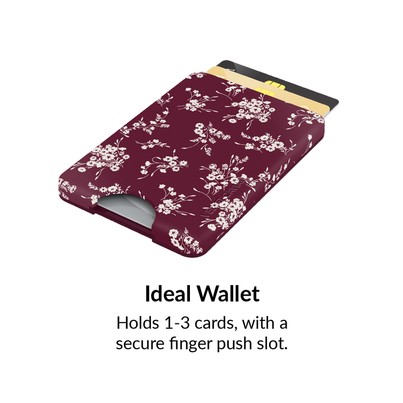 French Burgundy Floral MagSafe Wallet