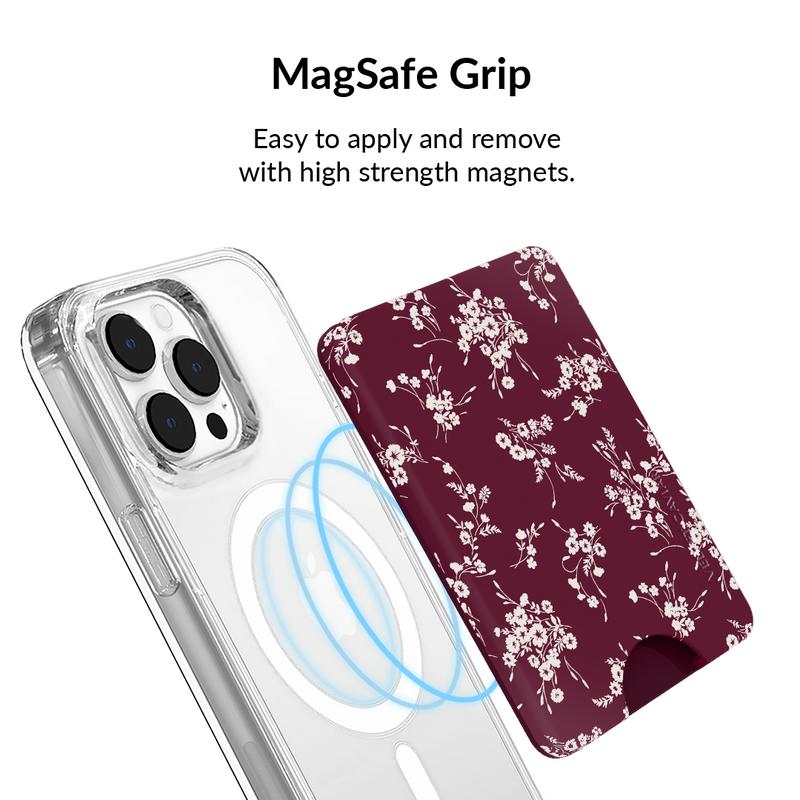 French Burgundy Floral MagSafe Wallet