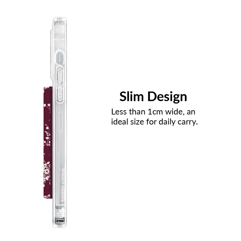 French Burgundy Floral MagSafe Wallet