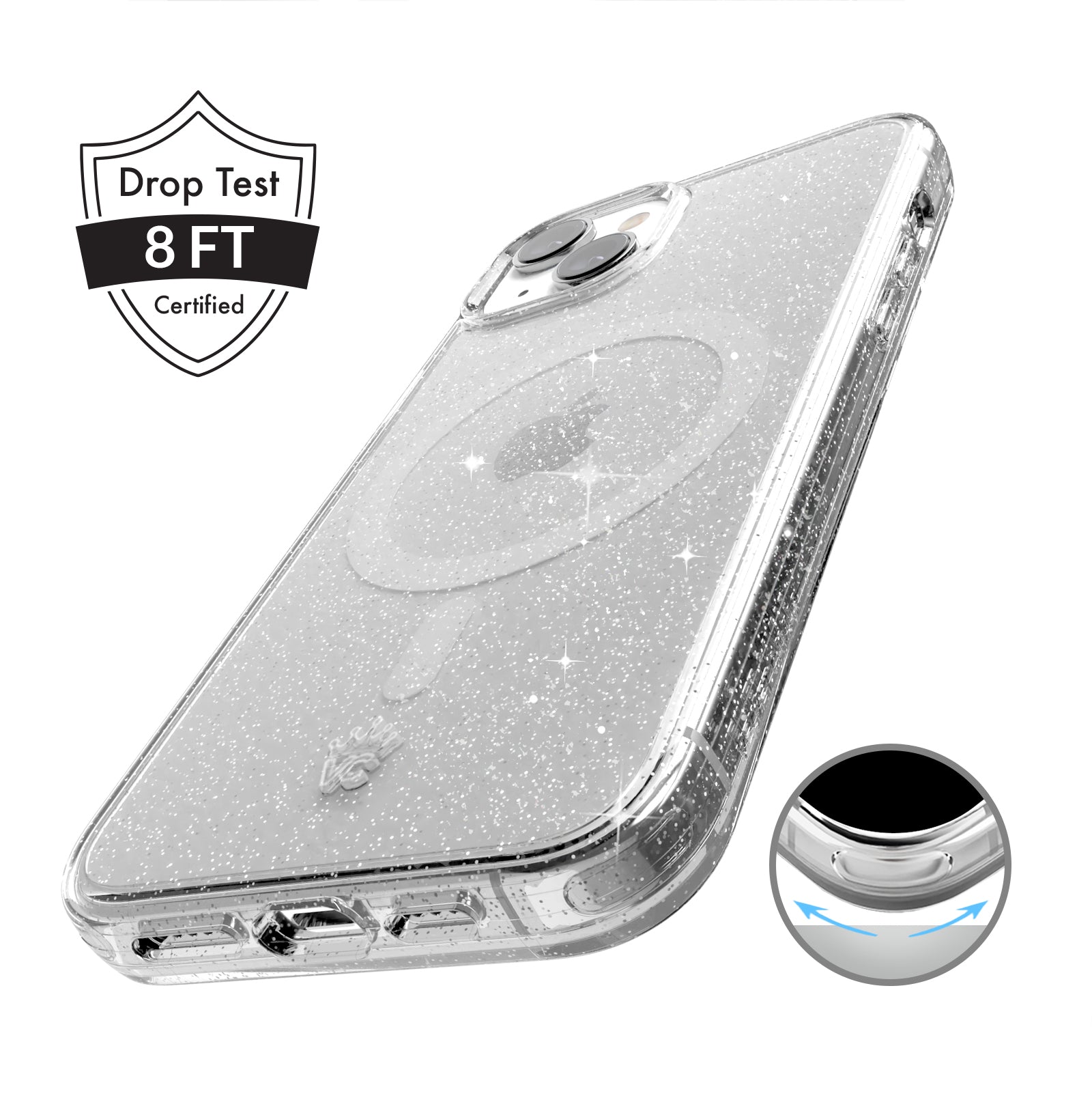 Clear Glitter Protective Phone Case - Fits iPhone® 13/14