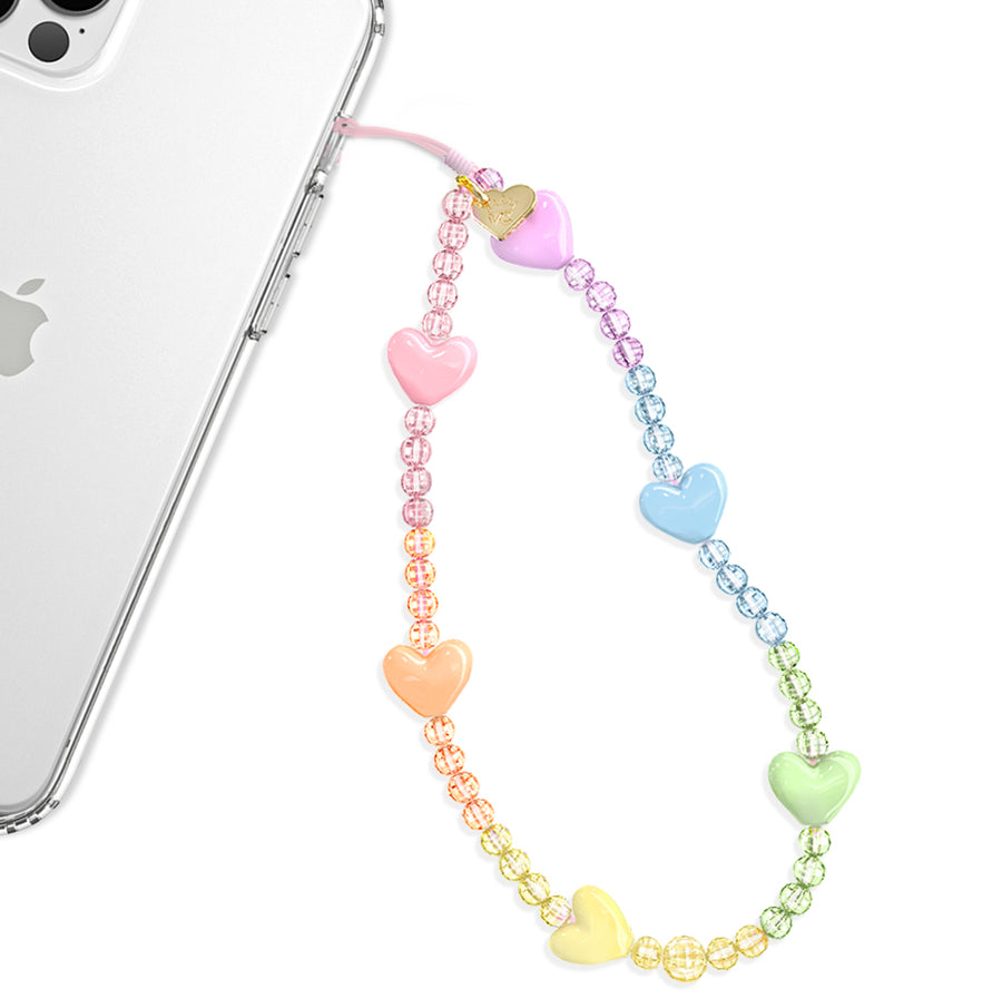 Rainbow Heart Phone Charm