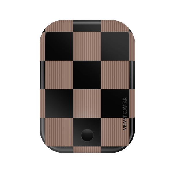 Mocha Vibe Checkered Portable MagSafe Charger Power Pack