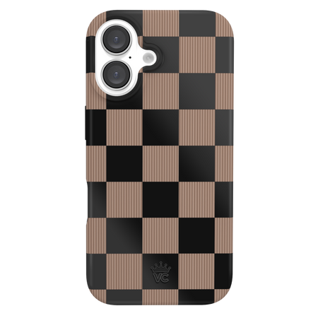 Mocha Vibe Checkered iPhone Case