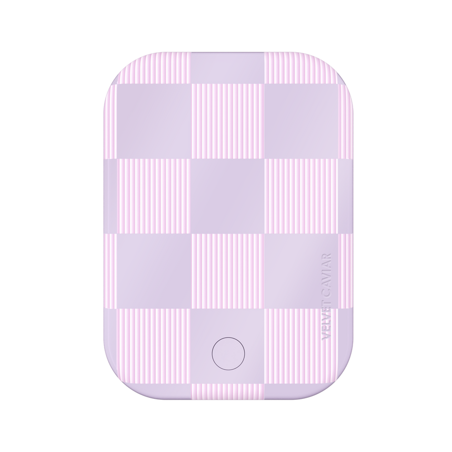 Lilac Vibe Checkered MagSafe Battery Power Pack