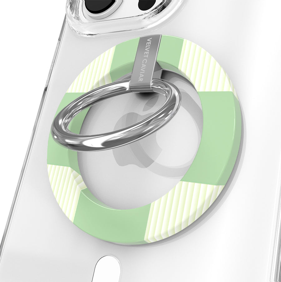 Pistachio Vibe Checkered MagSafe Grip Ring