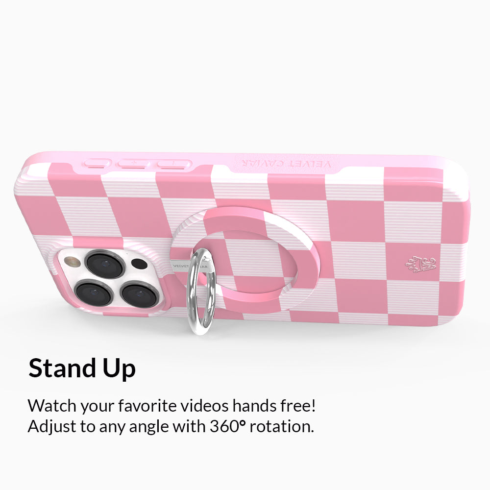 Pink Vibe Checkered MagSafe Grip Ring - Thumbnail 2