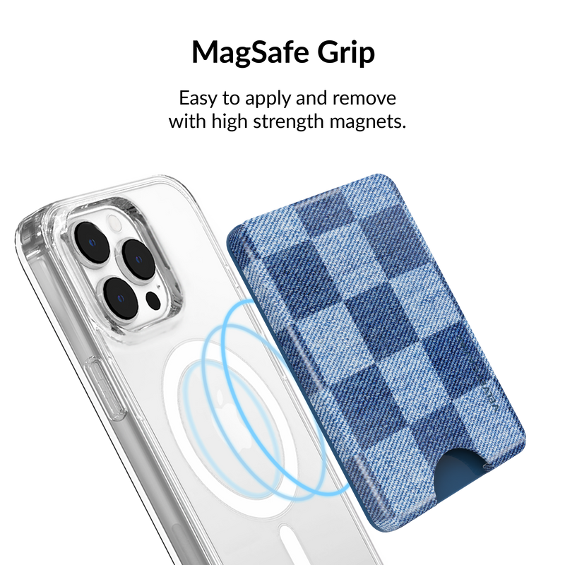 Denim Checker Magsafe Wallet