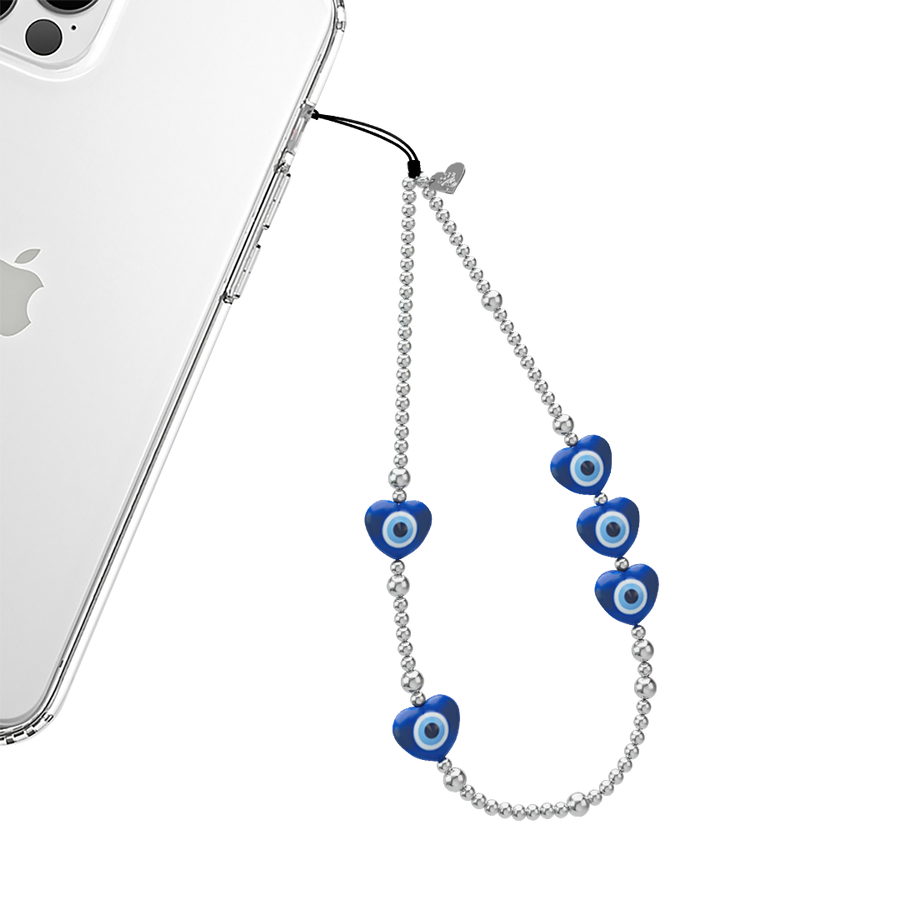 Evil Eye Heart Phone Charm