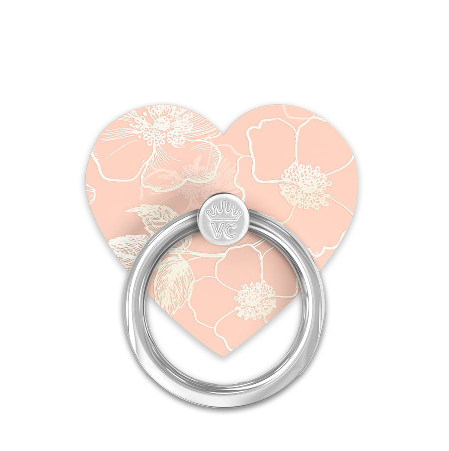 Peach Blossom Floral Phone Ring