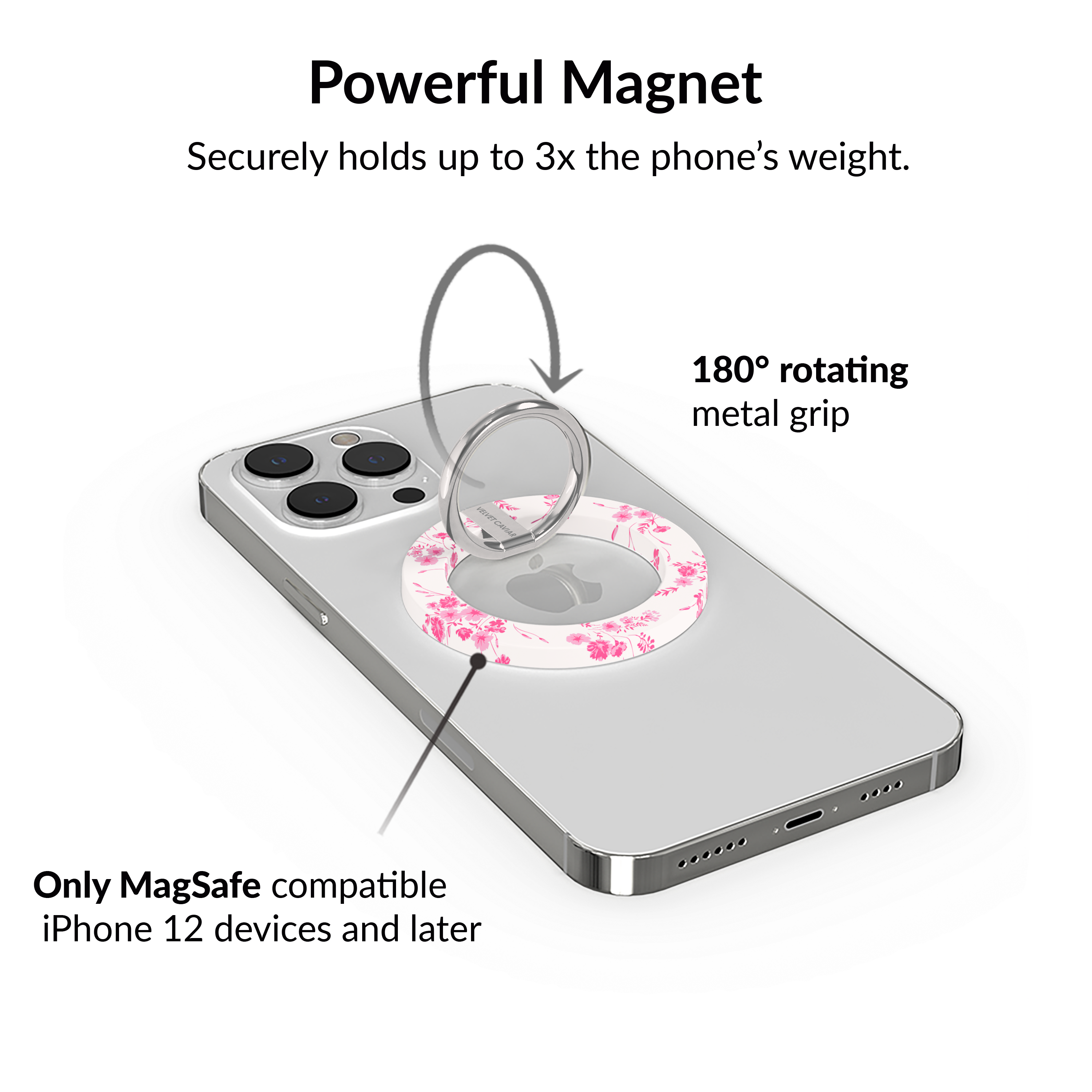 French Rose Floral MagSafe Ring - Thumbnail 3