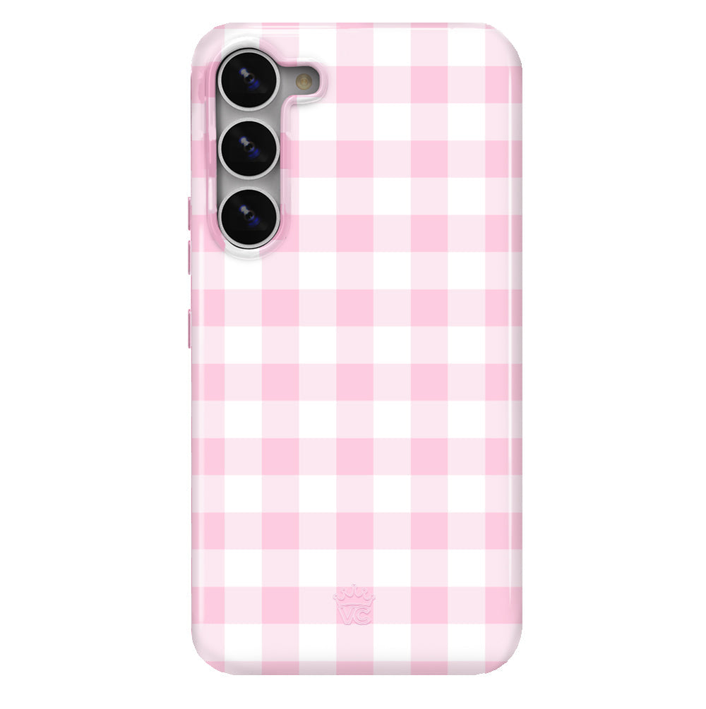 Baby Pink Gingham Samsung Case Galaxy S24 Plus