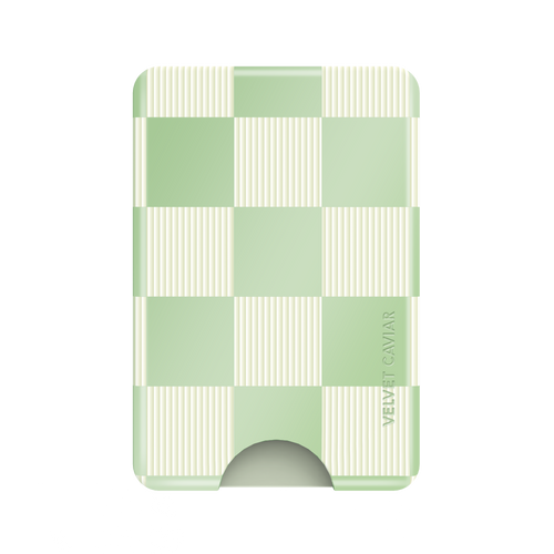 Pistachio Vibe Checkered Magsafe Wallet