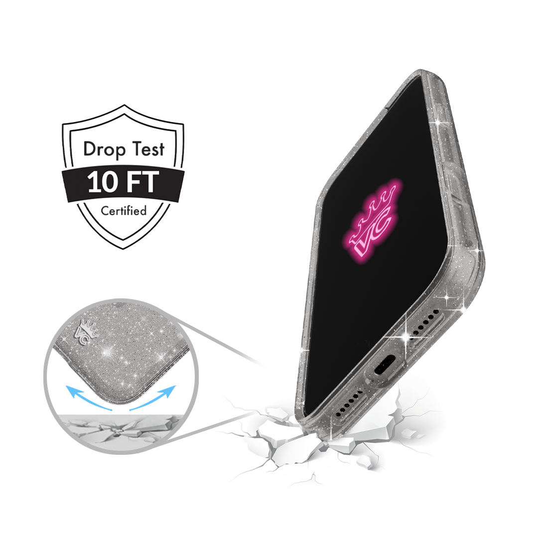 Grey Stardust Glitter iPhone Case - Thumbnail 5