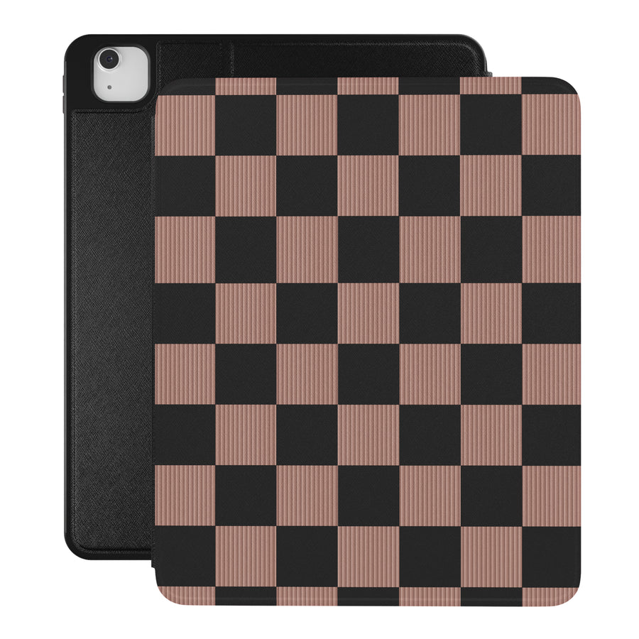 Mocha Vibe Checkered iPad Case
