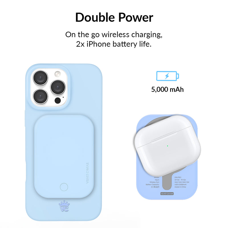 Cotton Candy Blue MagSafe Battery Power Pack