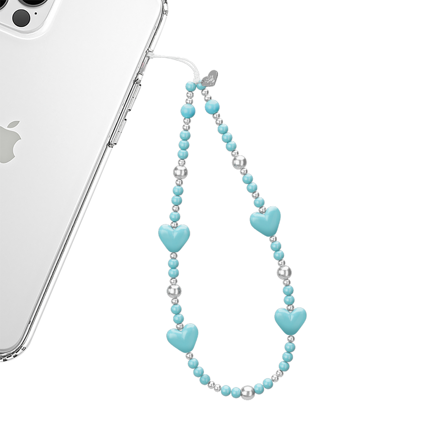 Turquoise Heart Phone Charm