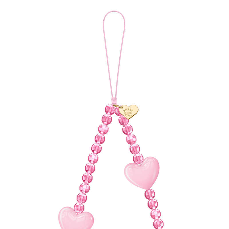 Pink Heart Phone Charm