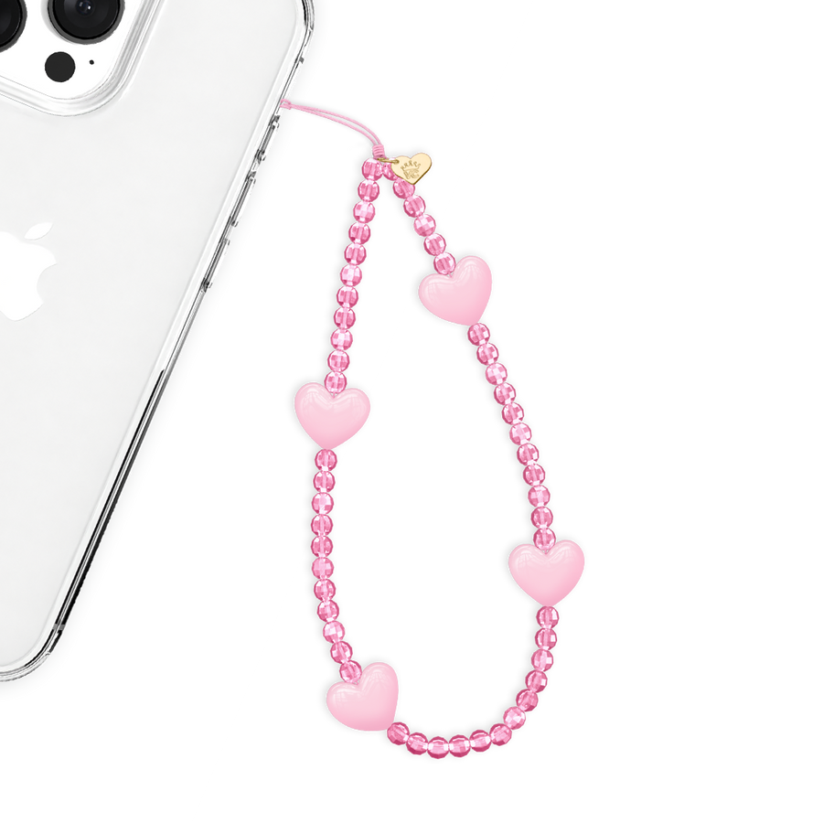 Pink Heart Phone Charm