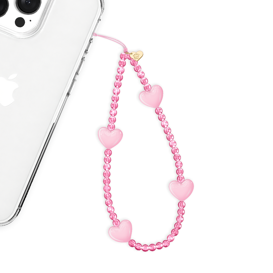 Pink Heart Phone Charm