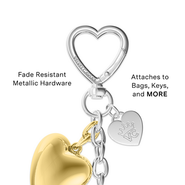 Mixed Metal Heart Bag Charm