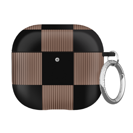 テックアクセサリー Mademoment parisian Bertie design [hard AirPods case series] Mocha Vibe Checkered AirPod Case