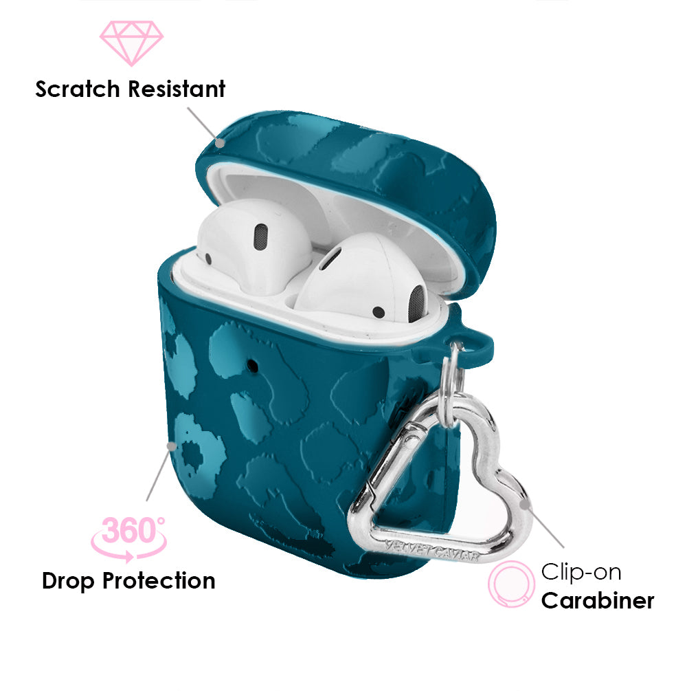 Metallic Navy Leopard AirPod Case