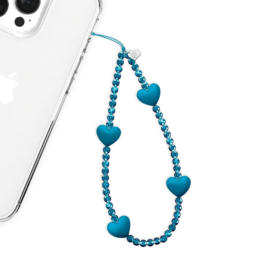 Navy Heart Phone Charm