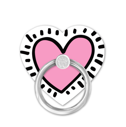 Keith Haring Pink Heart Phone Ring