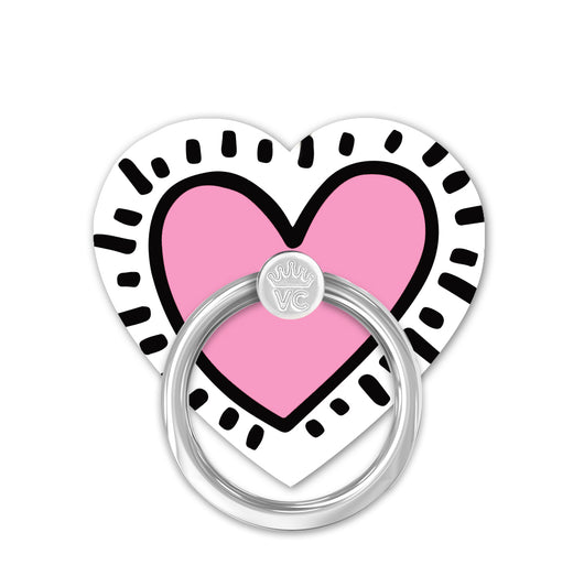 Keith Haring Pink Heart Phone Ring