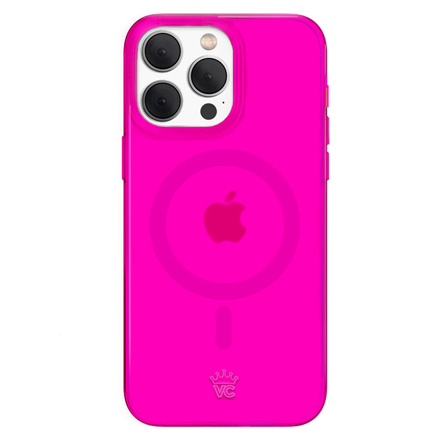 Neon Pink Clear iPhone Case