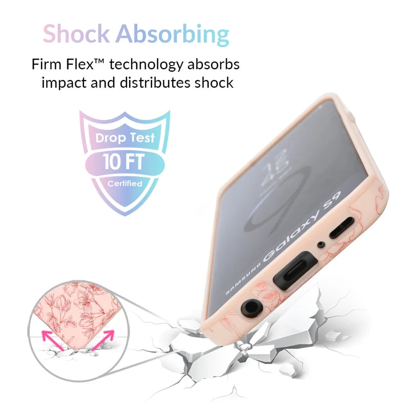 Nude Red Chrome Floral Samsung Galaxy Case - Thumbnail 4