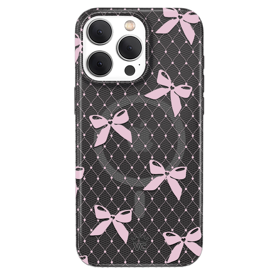 Lacy Pink Bows iPhone Case