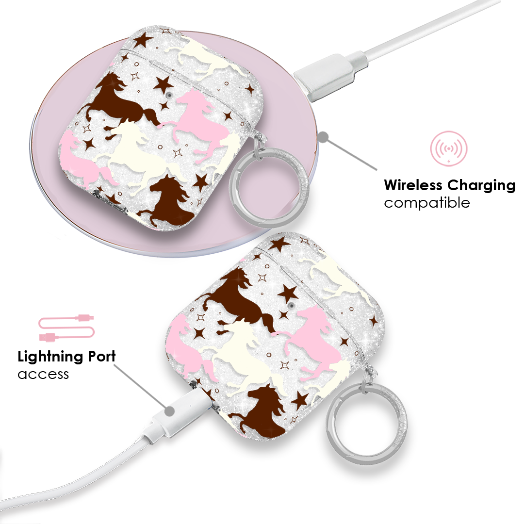 Pink Pony Glitter AirPod Case - Thumbnail 5