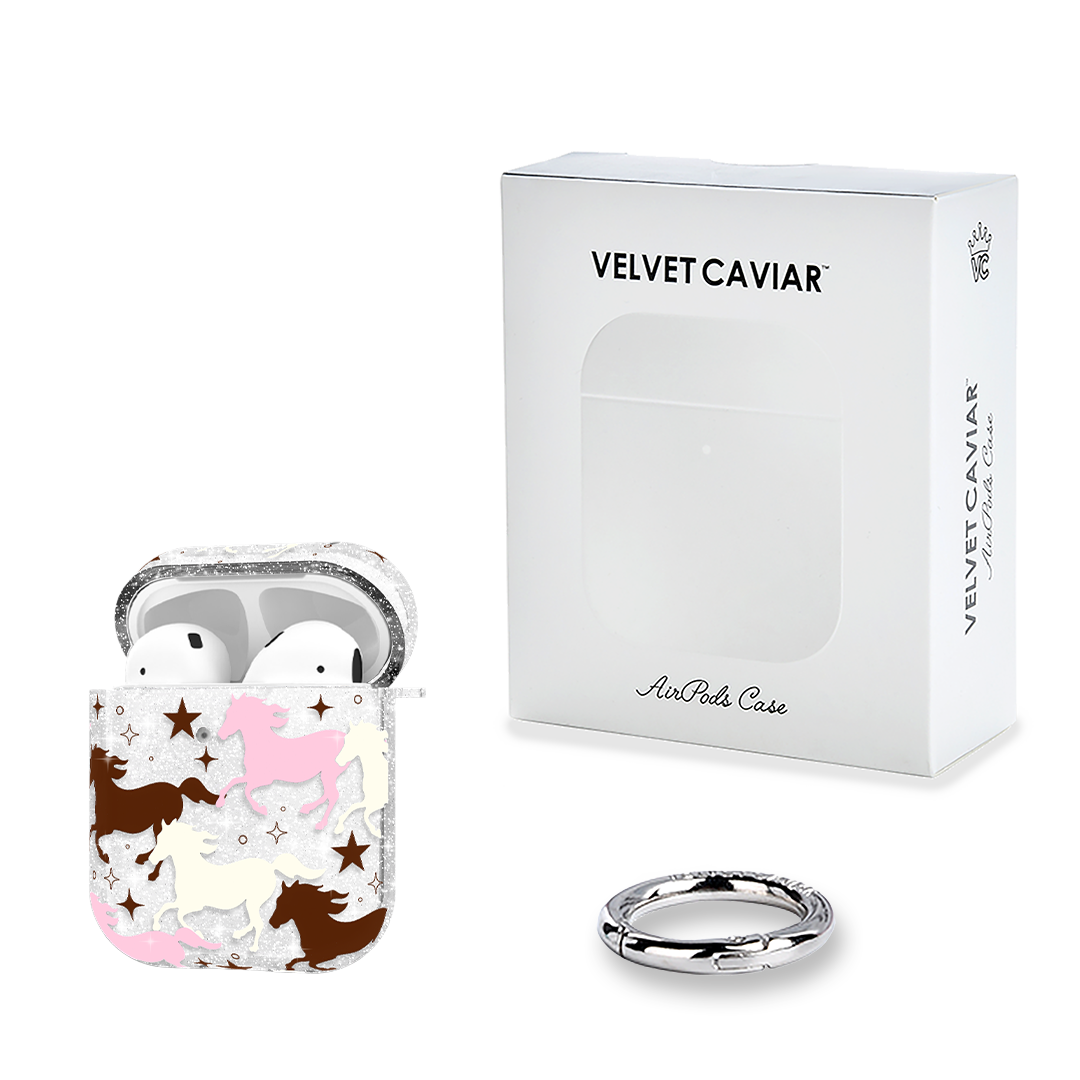 Pink Pony Glitter AirPod Case - Thumbnail 3
